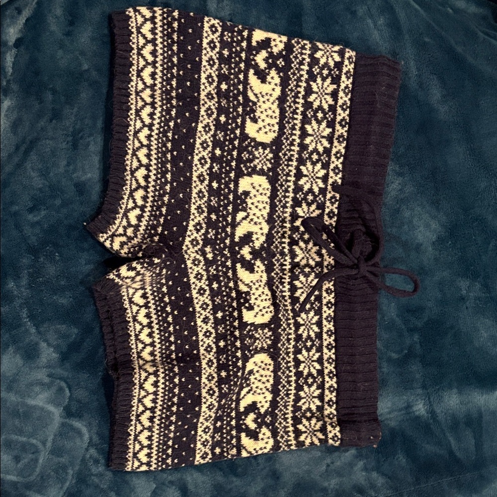 Cozy Knit Patterned Women Shorts sleep shorts